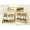 Vintage Eetrite 24ct Gold Plated cutlery -6 Teaspoons- 6 Cake forks and cake lifter - see condition