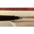 Vintage Parker set -Fountain Pen and Medium BallPoint pen -Unused in case-Ink still ok