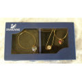 3 pc Swarovski Crystal Jewelry set - 2 x Necklaces and a Bracelet -Boxed