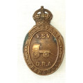 Vintage South Africa Transvaal Defence Rifle Association Cap Badge VSV DRA Badge BRASS