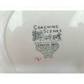 Vintage Johnson Bros Plate Coaching Scenes `Coach Office` Genuine Hand Engraving 200mm (5 available)