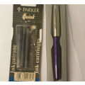 Vintage Parker Frontier fountain Pen with 3 spare Ink Cartridges