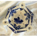2 Antique Delft  Ashtrays 115mm  and small Delft tray 61mm- Made in Holland