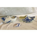 3 Vintage  Delft  Porcelain shoes "Ashtray" - Made in Holland 2 x 145mm and one 55mm