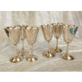 6 x Vintage Elweco Silver Plated Wine Goblets 137x67mm