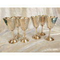 6 x Vintage Elweco Silver Plated Wine Goblets 137x67mm