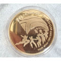 One Troy Ounce 24K .999 Gold Clad(Plated) Nelson Rolihlahla Mandela 10 Years Freedom Tribute Coin