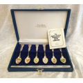 The South African Wildflower Spoon Collection ENAMEL and SILVER Plated Boxed.