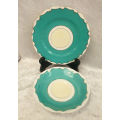 2 Vintage Royal Albert Turquoise Side Plates 162mm