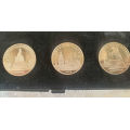 3 x 1988 Soviet 5 Rubles Proof Ultra Cameo commemorative coins Boxed.