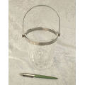 Vintage Cut Glass Ice Bucket with Metal Handle 135x132mm without handle