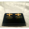 Vintage NMCP - Naval Medical Center Portsmouth -Us Navy Cufflinks on case