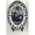Large Vintage Oval Plate Limited Edition Delft Old Master series `The Mother` Serie no. 2721