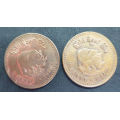 2 1986 Gold Reef City 1 pennie Tokens
