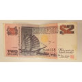Circulated 1992-1998 Singapore 2 Dollars