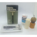 Vintage Gillette Adjustable Razor with 5 Blades original packaging + Williams Shaving stick &brush