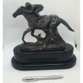 a 2006 EQUUS award Horse Racing Throphy (could be Bronze?) 260x280x130