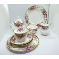 Royal Albert Bone China England Autumn Roses "Tea for Two" set - Missing a Cup