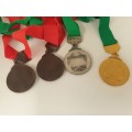 4 x Transvaal Hengel Unie /Angling Union Medals with Ribbons 1983 to 1985- 50mm