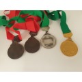 4 x Transvaal Hengel Unie /Angling Union Medals with Ribbons 1983 to 1985- 50mm