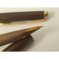 Vintage 1978-1982  Matte Brown Parker 50 Fountain Pen and Ball pen (ink tested) in Parker Case