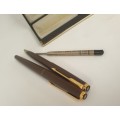 Vintage 1978-1982  Matte Brown Parker 50 Fountain Pen and Ball pen (ink tested) in Parker Case