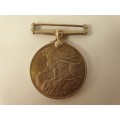 WW2  War Medal 19391945 and a Defence Medal member 327206 - plus a 1994 miniature medal