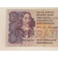 Vintage Reserve Bank Circulated R5 Note CF 9936479 -CL Stals