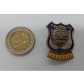 Vintage Orangia pin badge - Vryheid-Geduld en Moed Immigratie  33x26mm