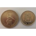 1975 Rhodesia 10 cent and 20 Cent