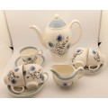 Antique /Vintage Wood and Sons `Cornelia` Tea pot,creamer and 5 Duo`s -Burslem England