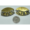 2 St John's Ambulance Brigade  Brass S.J.A.B  Titles/Badges  4x30mm