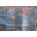 1988 Folded Wall Map of The World Published By National Geographic 73cmx106cm