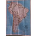 1992 Folded Wall Map of South America Published By National Geographic 51cmx71cm
