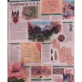 1992 Folded Wall Map of Southwest U.S.A Published By National Geographic 39x51cm