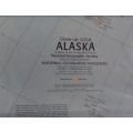 1975 Folded Wall Map of ALASKA Published By National Geographic 89cmx70cm