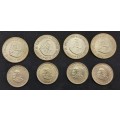 8 Coins - 1961-1964 R.S.A one Cents AND ½ Cents (Bid is for all 8 in photos)