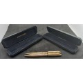 Gold Tone Pierre Cardin Pen and Pencil set -Unused each in own Box- Ink Still Ok