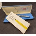 Vintage Chrome Cross Ballpoint pen in Case with warranty card- Ink ok - personalized