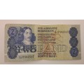 1984 -2 Rand  -Signature de Kock  Bank note prefix GJ