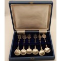 6 Vintage Silver Plated  HOLLAND Souvenir Collector Spoon set Boxed (one different pattern)