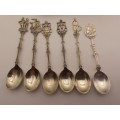 6 Vintage Silver Plated  HOLLAND Souvenir Collector Spoon set Boxed (one different pattern)