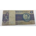 1970-1979 -  Brazil 5 Cruzeiros 2nd edition Bank note