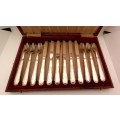 12pc Antique/Vintage Yeoman Silver Plated  Fruit and Cake Cutlery set made in England - Boxed