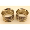 2 Antique/Vintage Silver or Silver Plated (No Marks) Napkin/Serviette rings- Not Engraved