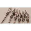 6 Collectable  JENNA CLIFFORD Pewter (500) Designer Detailed Spoons