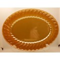 1940 -1950s Vintage Anchor Hocking Fire-King Glass Peach Lusterware Oval Meat Platter-(2 available)
