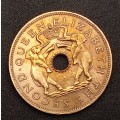 1956 Rhodesia and Nyasaland 1 Penny - Elizabeth II