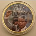 Vintage 1996 Mandela act of congress 1998 gold plated coin in capsule 40x3mm