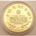 Vintage 1996 Mandela act of congress 1998 gold plated coin in capsule 40x3mm